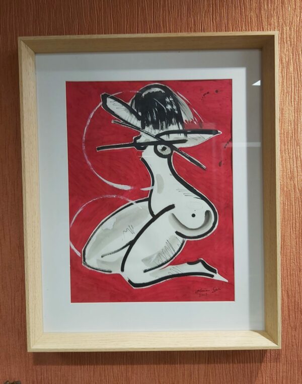 Nu rouge, dessin d'Olivier-Cyr Noël