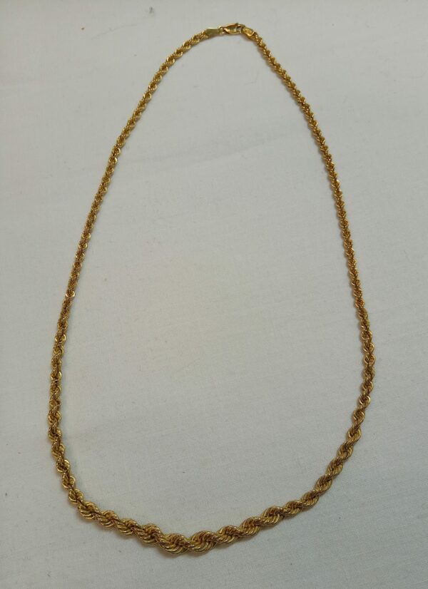 Collier torsade en chute or jaune 18 carats – Image 2