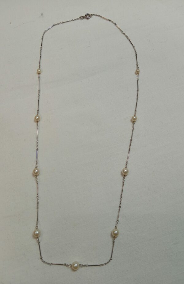 Collier or gris perles de culture – Image 2