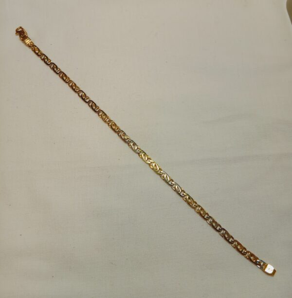 Bracelet maille plate entrelacée or jaune 18 carats – Image 2