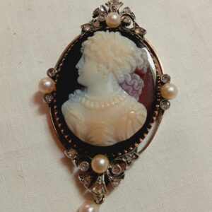 Pendentif camée agate Napoléon III