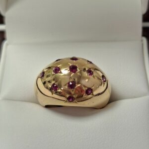 Bague dôme rubis or jaune