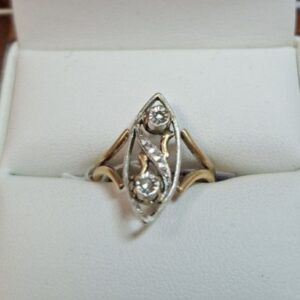 Bague 2 ors diamants taille rose